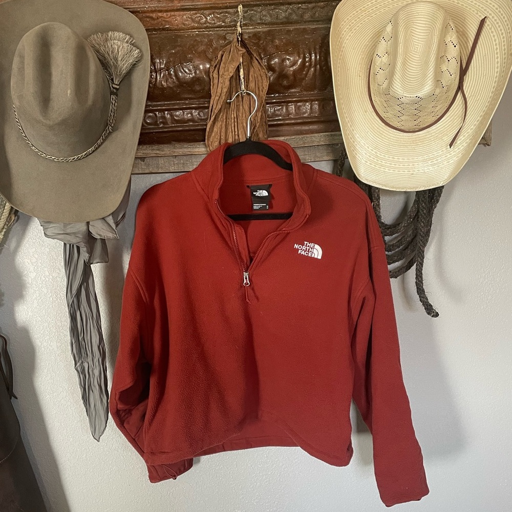 The North Face pullover, rust colored! Size small, brand new!